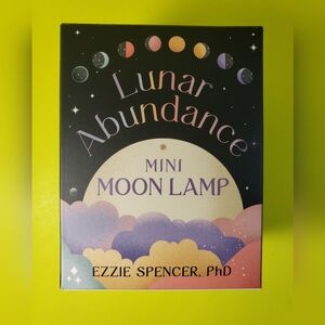 Crystal Glass Mini Moon Lamp - Sphere On Wooden Base - Guidebook - Bookmark